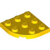 Plate 3X3, 1/4 Circle - Bright Yellow