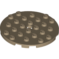 Plate 6X6 Round With Tube Snap - Sand Yellow