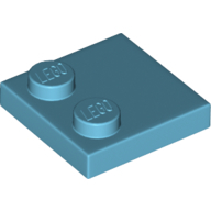 Plate 2X2, W/ Reduced Knobs - Medium Azur