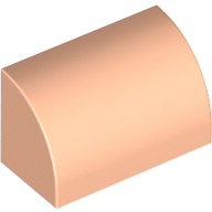 Brick 1X2, Outside Half Bow - Light Nougat
