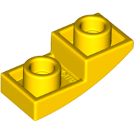 Plate W/ Half Bow Inv. 1X2X2/3 - Bright Yellow