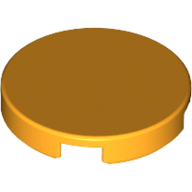 Flat Tile 2X2, Round - Flame Yellowish Orange