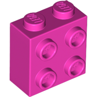 Brick 1X2X1 2/3 W/4 Knobs - Bright Purple