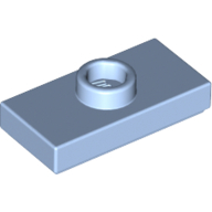 Plate 1X2, W/ 1 Knob - Light Royal Blue