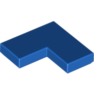 Flat Tile Corner 1X2X2 - Bright Blue