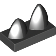 Plate 1X2 W.2 Vertical Teeth - Black