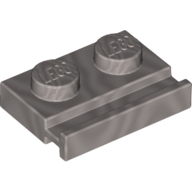 Plate 1X2 With Slide - Silver Metallic