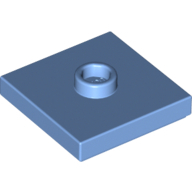 Plate 2X2 W 1 Knob - Medium Blue