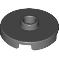 Plate Round W. 1 Knob - Dark Stone Grey