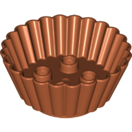Cup W. Grooves, 4X4X1 - Dark Orange
