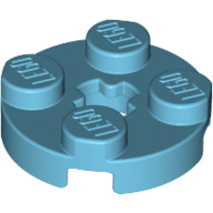 Plate 2X2 Round - Medium Azur