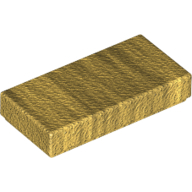 Flat Tile 1X2 - Warm Gold