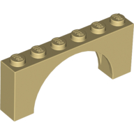 Brick W. Inside Bow 1X6X2 - Brick Yellow