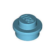 Plate 1X1 Round - Medium Azur