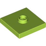Plate 2X2 W 1 Knob - Bright Yellowish Green