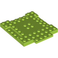 Plate 8X8X6,4, 3 Cut Out, 1 Wing - Bright Yellowish Green
