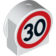 Duplo Sign, Round, Dec. - White