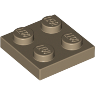 Plate 2X2 - Sand Yellow