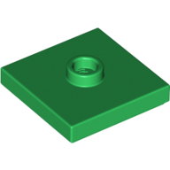 Plate 2X2 W 1 Knob - Dark Green