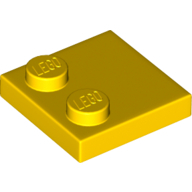 Plate 2X2, W/ Reduced Knobs - Bright Yellow