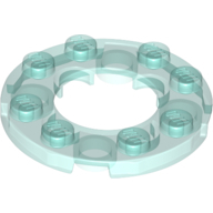 Plate Round 4X4 With Minuscule16Mm Hole - Transparent Light Blue