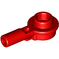 Plate 1X1 Round W/ Horizontal 3.2 Shaft - Bright Red