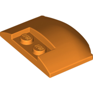 Plate W. Bow 3X4X2/3 W. Knobs - Bright Orange