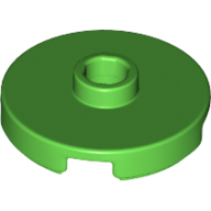 Plate Round W. 1 Knob - Bright Green