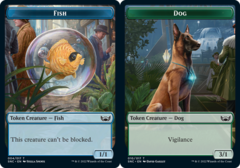 Dog (010) // Fish (004) Double-Sided Token - Foil