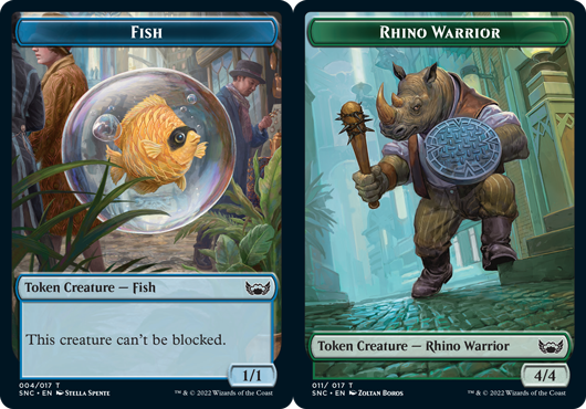 Fish Token // Rhino Warrior Token - Foil