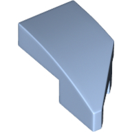 Left Plate 1X2, W/ Bow, 45 Deg. Cut - Light Royal Blue