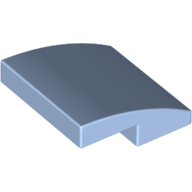 Plate W. Bow  2X2X2/3 - Light Royal Blue