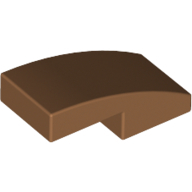 Plate W. Bow 1X2X2/3 - Medium Nougat