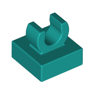 Plate 1X1 W. Up Right Holder - Bright Bluish Green