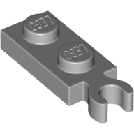 Plate 1X2 W/ Holder - Medium Stone Grey