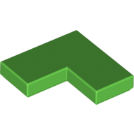 Flat Tile Corner 1X2X2 - Bright Green