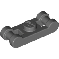 Plate 1X1 W/ 2 Shafts Dia. 3.2 - Dark Stone Grey