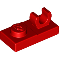 Plate 1X2 W. Vertical Grip - Bright Red