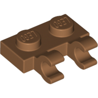 Plate 1X2 W/Holder, Vertical - Medium Nougat