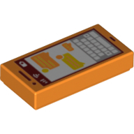 Flat Tile 1X2, No. 309 - Bright Orange