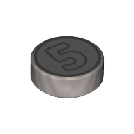 Flat Tile 1X1, Round, No. 149 - Silver Metallic