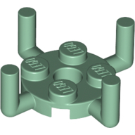 Plate Round 2X2 W/ Vert. Shaft - Sand Green