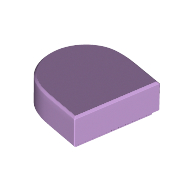 Flat Tile 1X1, 1/2 Circle - Lavender