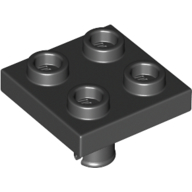 Plate 2X2 Inverted W. Snap - Black