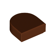 Flat Tile 1X1, 1/2 Circle - Reddish Brown