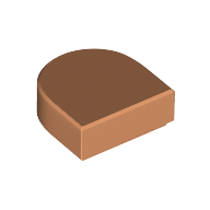 Flat Tile 1X1, 1/2 Circle - Nougat