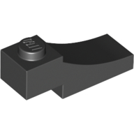 Brick 1X3,Outside Half Arch,W/ Cutout - Black