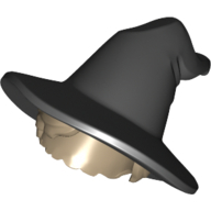 Mini Wig W/ Hat, No. 4 - Black