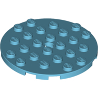 Plate 6X6 Round With Tube Snap - Medium Azur