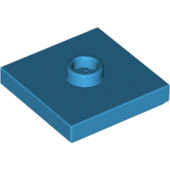 Plate 2X2 W 1 Knob - Dark Azur